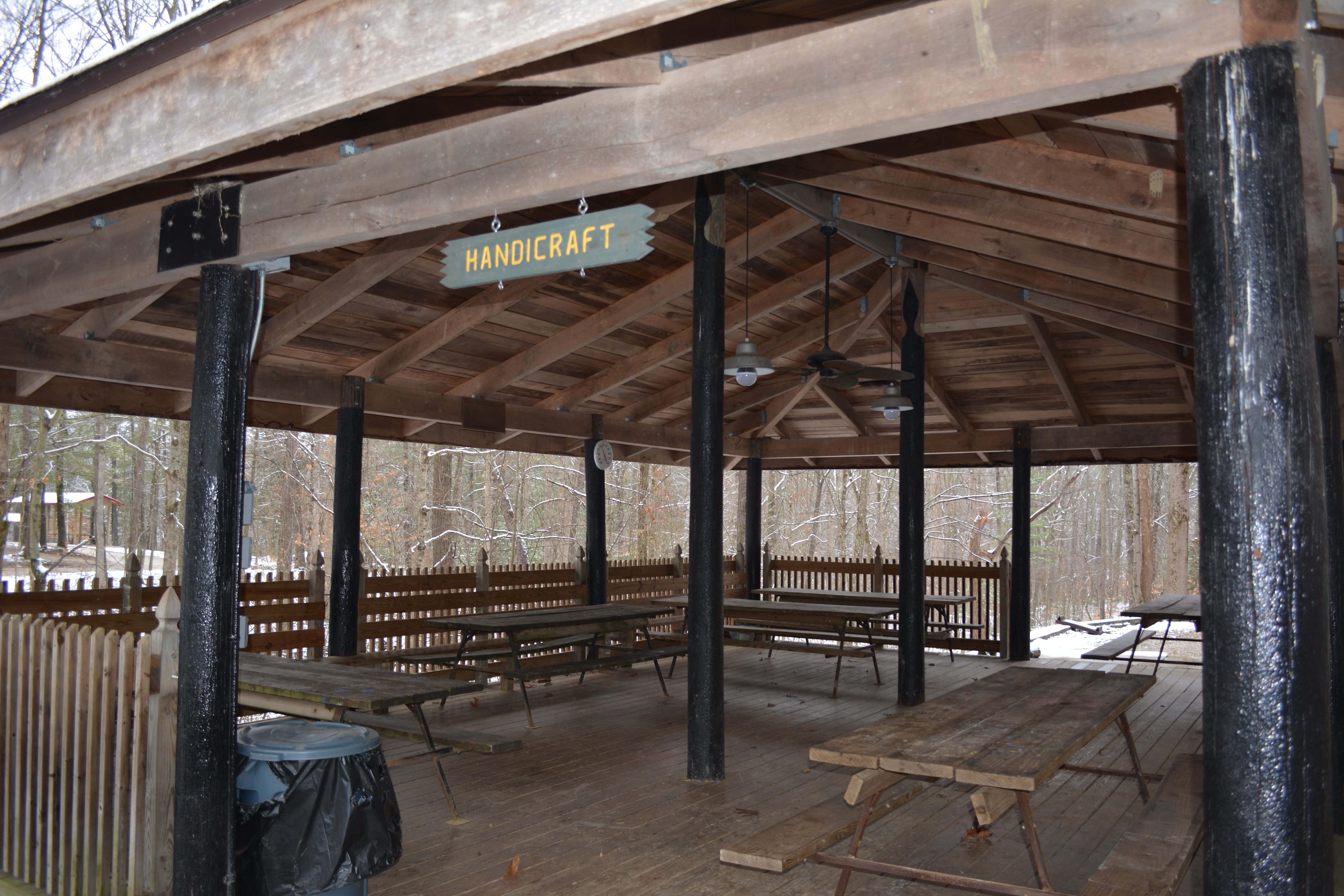 Fire ring and flag pole at MSR